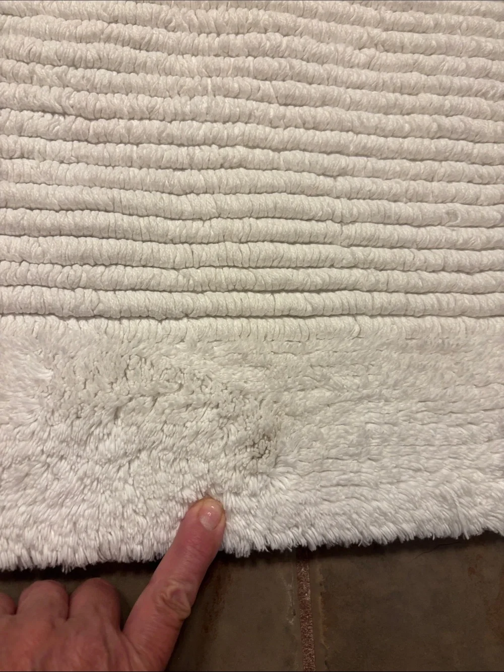 Haven Plush White Loop Bath Mat